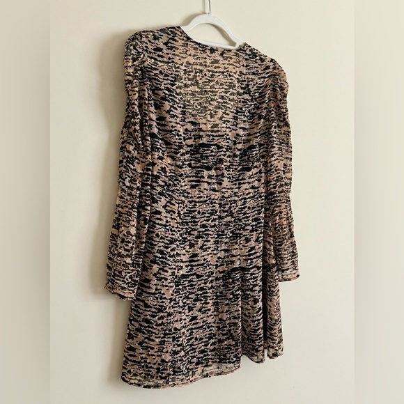 Zara Animal Print Milkmaid Dress with Velvet Bow - Size M - Picture 9 of 14
